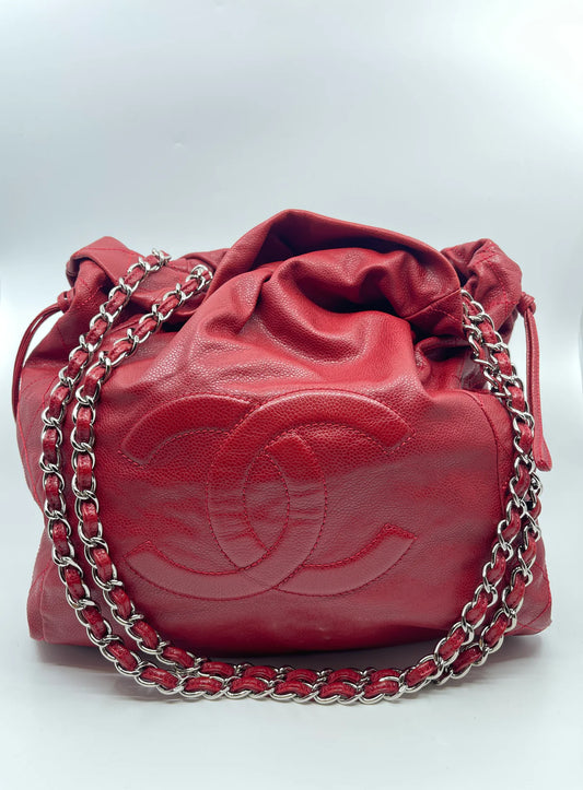 CHANEL TIMELESS DRAWSTRING TOTE BAG - CAVIAR LEATHER